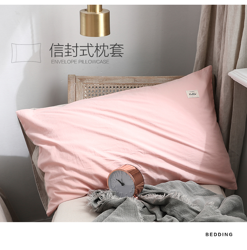 ins nordic đơn giản rắn màu bông denim sọc bông rửa giường bông vải chăn giường nam và nữ - Bộ đồ giường bốn mảnh chăn ga gối đệm hanvico giảm giá
