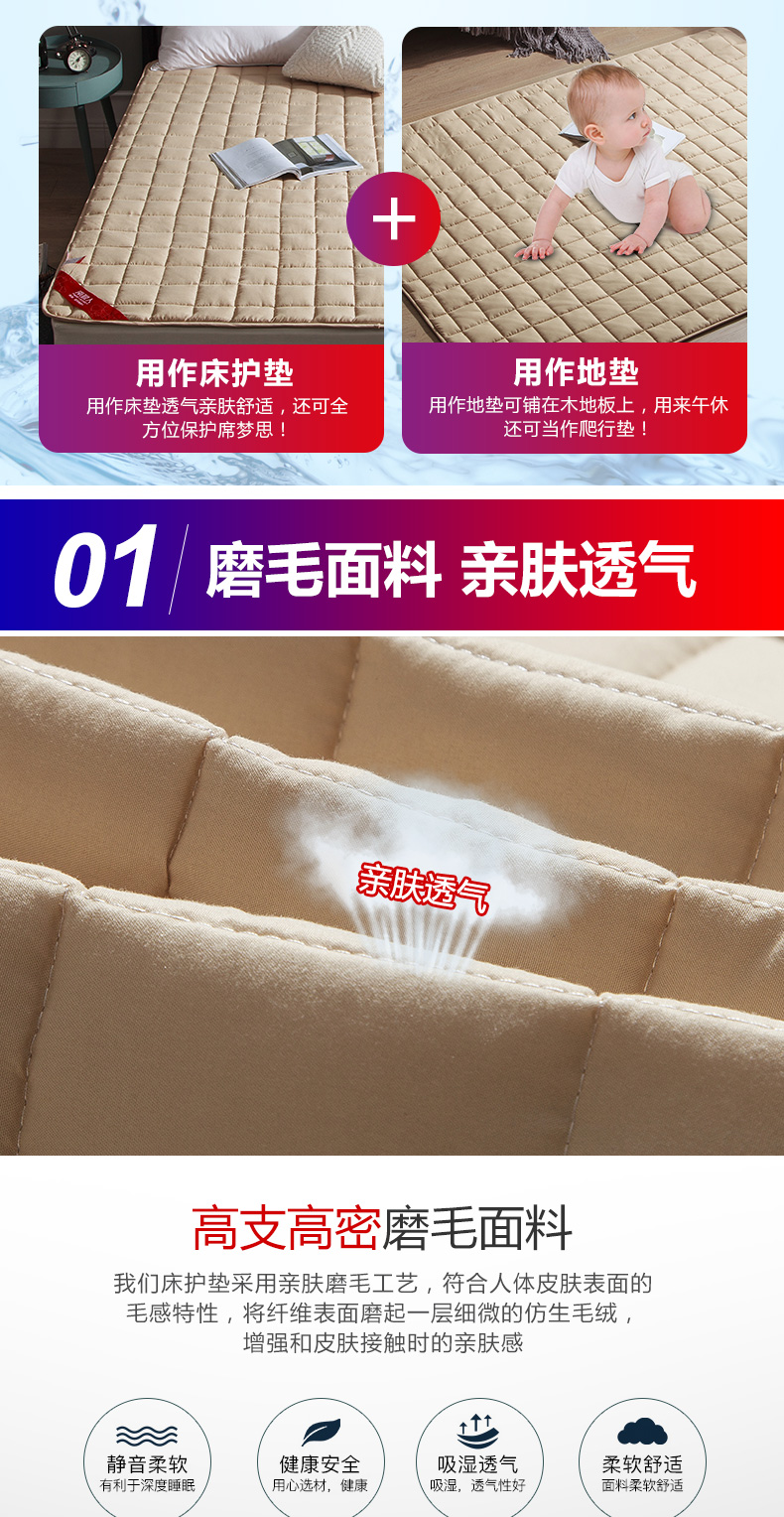 Nam Cực mỏng phần nệm giường nệm nệm 1.8m 2m 1,5m đôi nệm pad là chống trượt bảo vệ mat - Nệm đệm điện hàn quốc