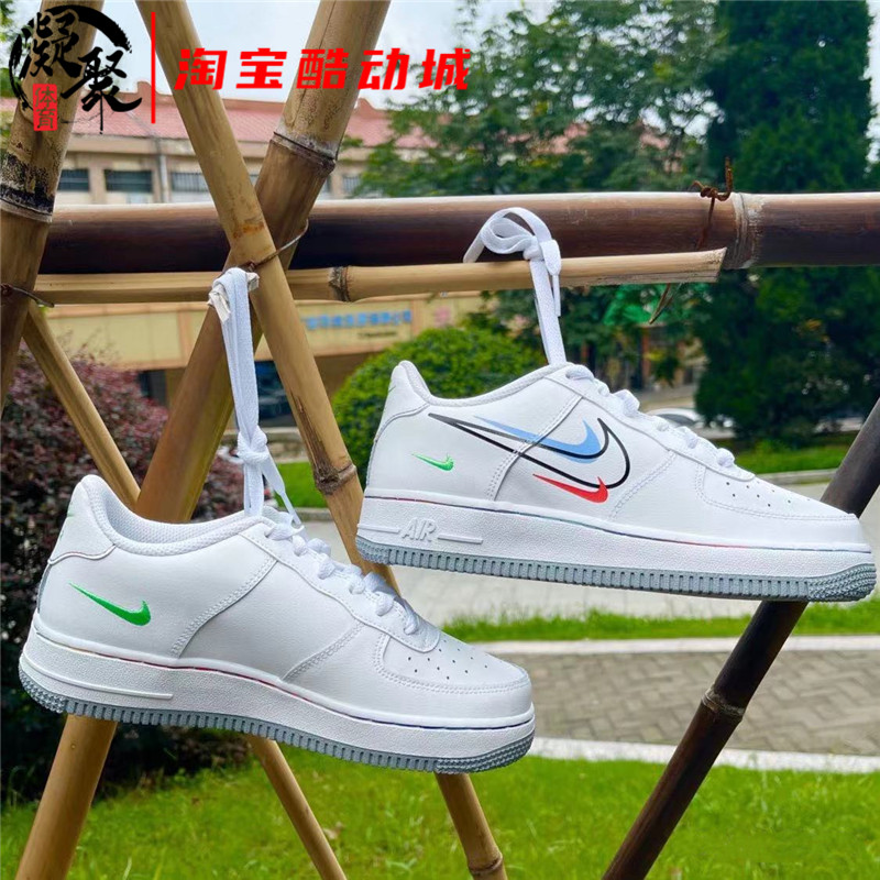 Nike Air Force 1 Lw swoosh (GS) white colorful hook Air Force board shoes DM9473-100