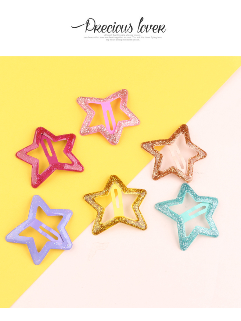 Kẹp tóc trẻ em Hàn Quốc BB clip bangs clip phụ kiện tóc hoang dã Clip ngôi sao năm cánh không làm tổn thương tóc mũ nón nữ dễ thương - Phụ kiện tóc kẹp tóc giả