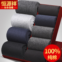 Hengyuanxiang mens socks in the tube business leather shoes suit cotton deodorant and sweat absorption spring and autumn black cotton mens socks