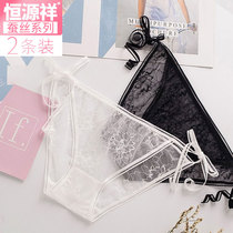 Hengyuanxiang silk crotch underwear women ultra-thin lace Japanese transparent sexy girl hot unscented low waist breifs