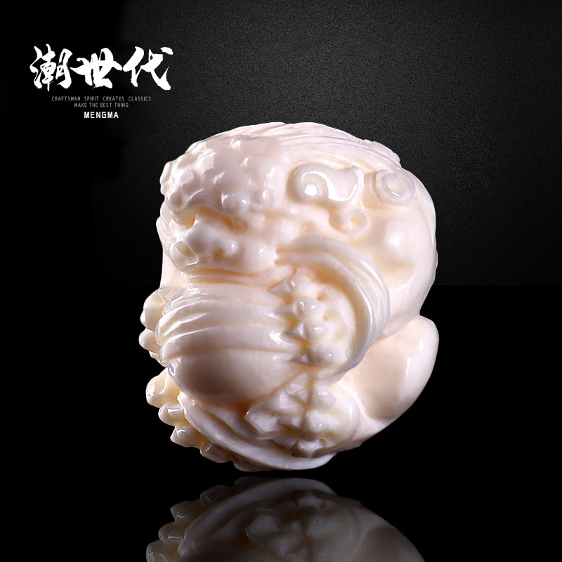 Mengmai ivory lion holding ball two-way barrel bead top bead bracelet accessories spacer bead back cloud star moon King Kong Bodhi accessories