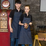 Модный кофейный джинсовый фартук подходит для мужчин и женщин для отдыха, в корейском стиле