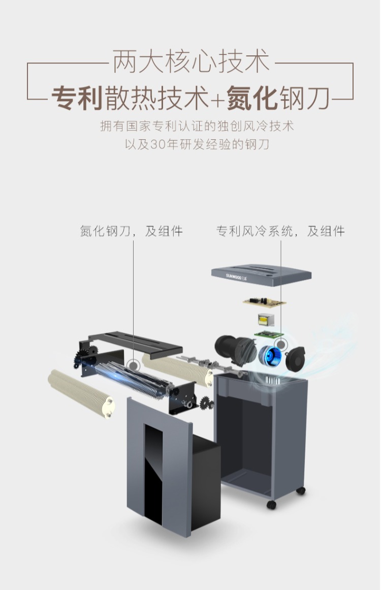 Ba máy hủy gỗ Thương mại năng lượng cao Đức cấp 5 bí mật Máy hủy tài liệu Máy hủy tài liệu im lặng Văn phòng thẻ đôi có thể phá vỡ Thẻ S18 - Máy hủy tài liệu