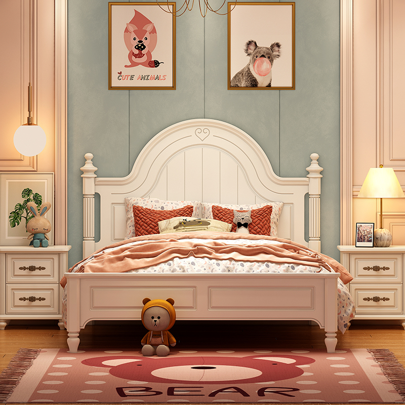 American village princess bed Girl 1 5 m children's room bedroom furniture idyllic children's bed single bed 1 2m