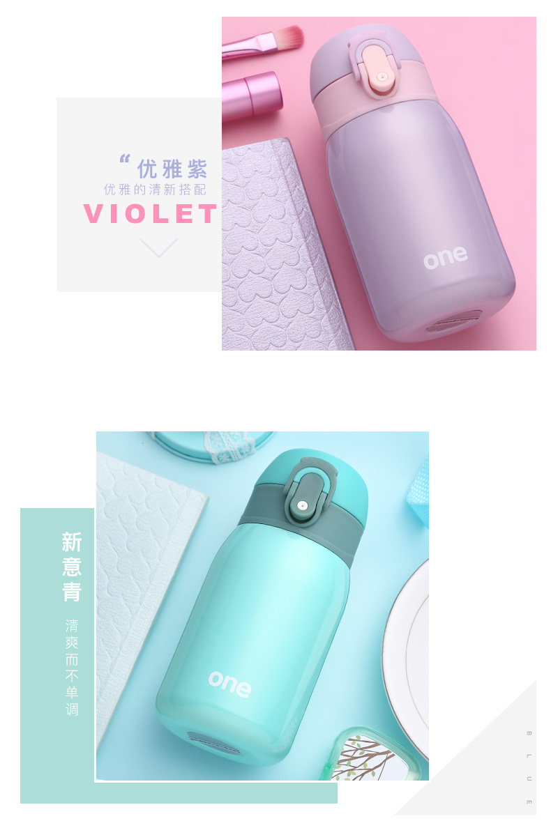 Cốc inox mini nữ xách tay trẻ em lưới nước đỏ ly in học sinh cup 2018 mới bình đựng nước thủy tinh lock&lock