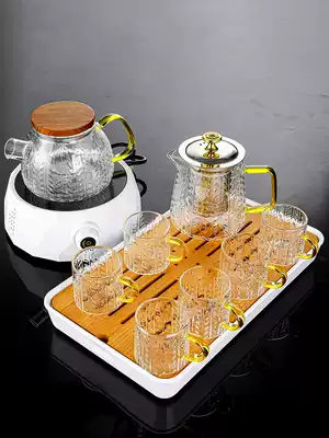 Wheat ear glass tea set set household living room drinking kung fu tea cup tea brewers small set office bubble teapot