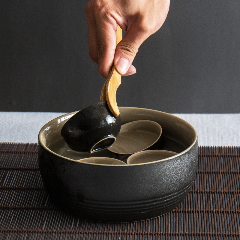 Coarse pottery tea wash to restoring ancient ways suit large water meng ceramic cup water wash your up Japanese built small kung fu tea accessories