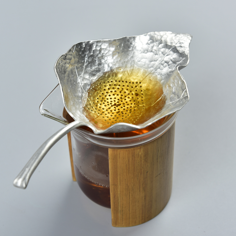 Manual pure tin tea tea filter good creative tea leaf tea filter combination kunfu tea