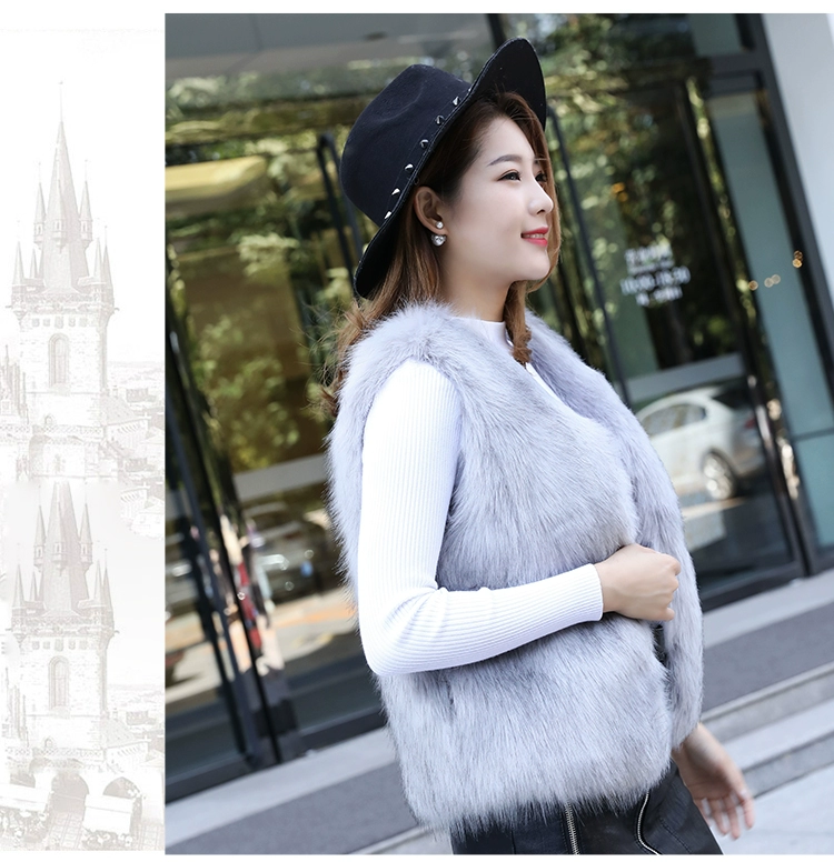 Maomao vest nữ mùa đông ngắn phiên bản Hàn Quốc của cáo lông thời trang cao cấp giả lông thú vest nữ ngắn đoạn 2018 vest mới áo gió lót lông cừu