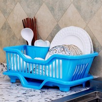 Kitchen supplies drain bowl rack put bowl chopsticks storage box with lid household sink rack large plastic basket cupboard