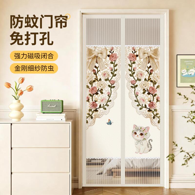 Jund Light Luxury Summer 2026 New Model Diamond Mesh Mosquito Net Door Curtain Magnetic Bedroom Curtain with Velcro No Drilling Required Jund Light Luxury Summer 2026 New Model Diamond Mesh Mosquito Net Door Curtain Magnetic Bedroom Curtain with Velcro No Drilling Required