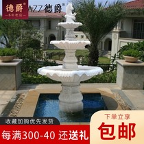 Marble fountain European outdoor multi-layer decoration Outdoor fountain custom stone carving small fountain running water ornaments