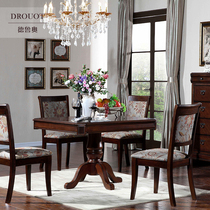 American classic retro rectangular dining table and chairs solid wood country simple small apartment dining table environmental protection restaurant furniture new