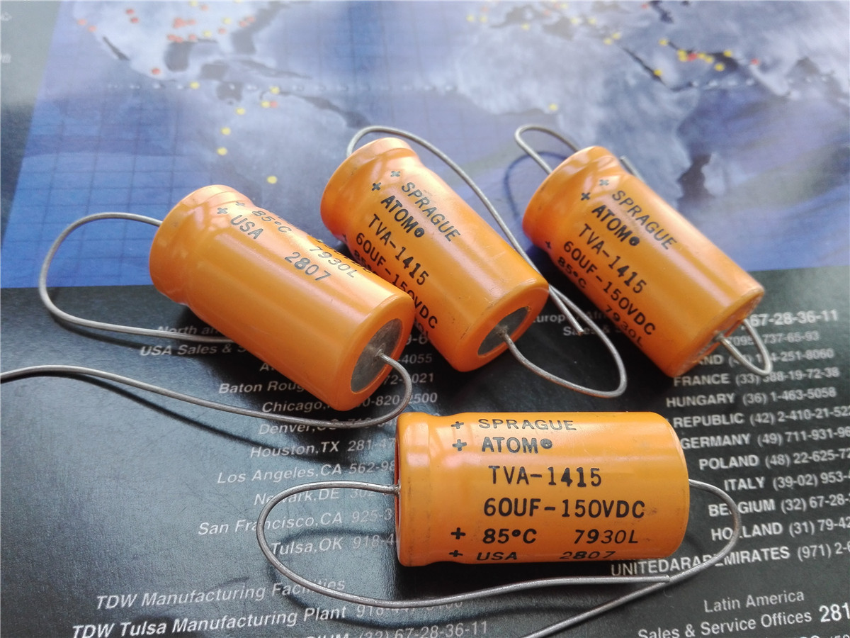 Sibi SPRAGUE yellow face woman ATOM 60UF 150V generation 47UF fever cathode capacitor pair