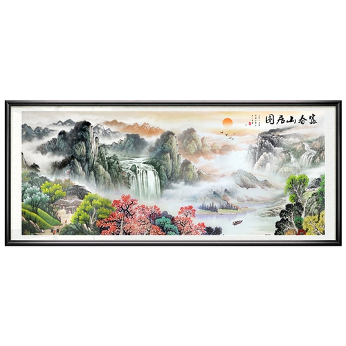 Картина «Горная резиденция Фучунь», вышивка крестом, самостоятельная вышивка, 2025, новая гостиная, большой пейзаж, картина «Проточная вода» производит вышивку «Богатство»