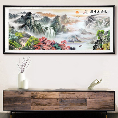 Картина «Горная резиденция Фучунь», вышивка крестом, самостоятельная вышивка, 2025, новая гостиная, большой пейзаж, картина «Проточная вода» производит вышивку «Богатство»