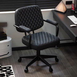 Computer Chair For Home Plaid Accessible Luxury Office Chair Girl's Bedroom Backrest Makeup Stool Adjustable Desk Swivel Chair