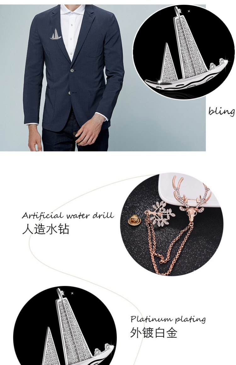 Trâm nam cổ áo pin cổ áo nút hoa áo cổ áo trâm cài ngày Hàn Quốc phù hợp với hipster phụ kiện đơn giản - Trâm cài phụ kiện cài áo giá rẻ