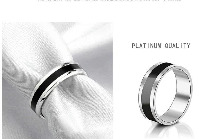 Suo Xing Na Si thời trang đơn giản sáng tạo hit đôi màu titan thép nhẫn cá tính thủy triều nam quà tặng nữ có thể là chữ nhẫn phong thủy nam