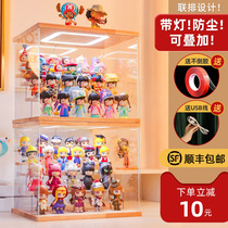 Blind box storage display stand Hand-made acrylic dustproof bubble Matt doll popmart transparent cover cabinet villa
