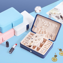 Jewelry storage box Net red ins small portable exquisite dustproof earrings ear studs Jewelry necklace multifunctional artifact