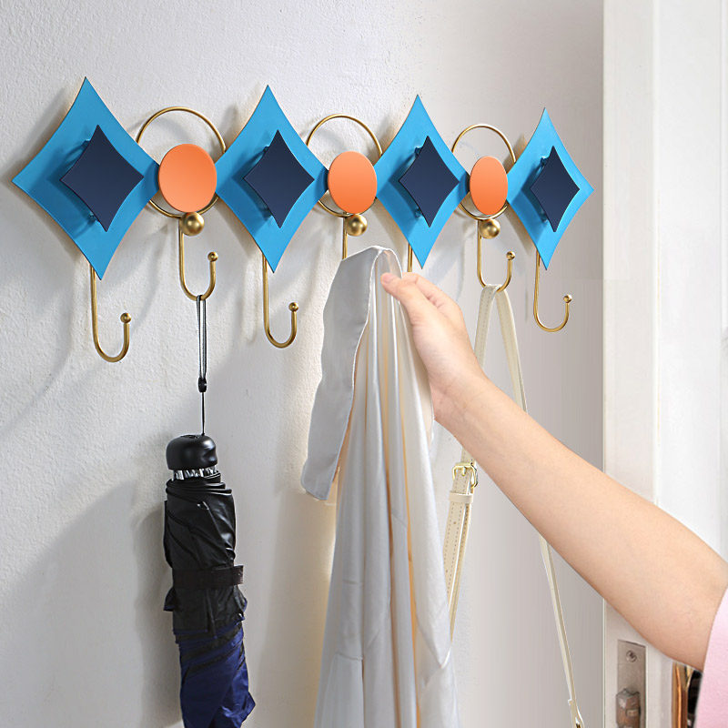 Door key hook non-perforated door hanging hanger wall hanging wall shelf door entrance porch decorative coat hook