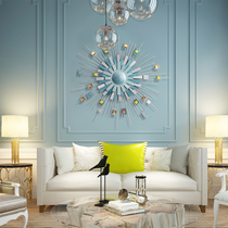 Modern simple living room wall decoration creative dining room bedroom sofa background Sun Wrought iron wall hanging home accessories