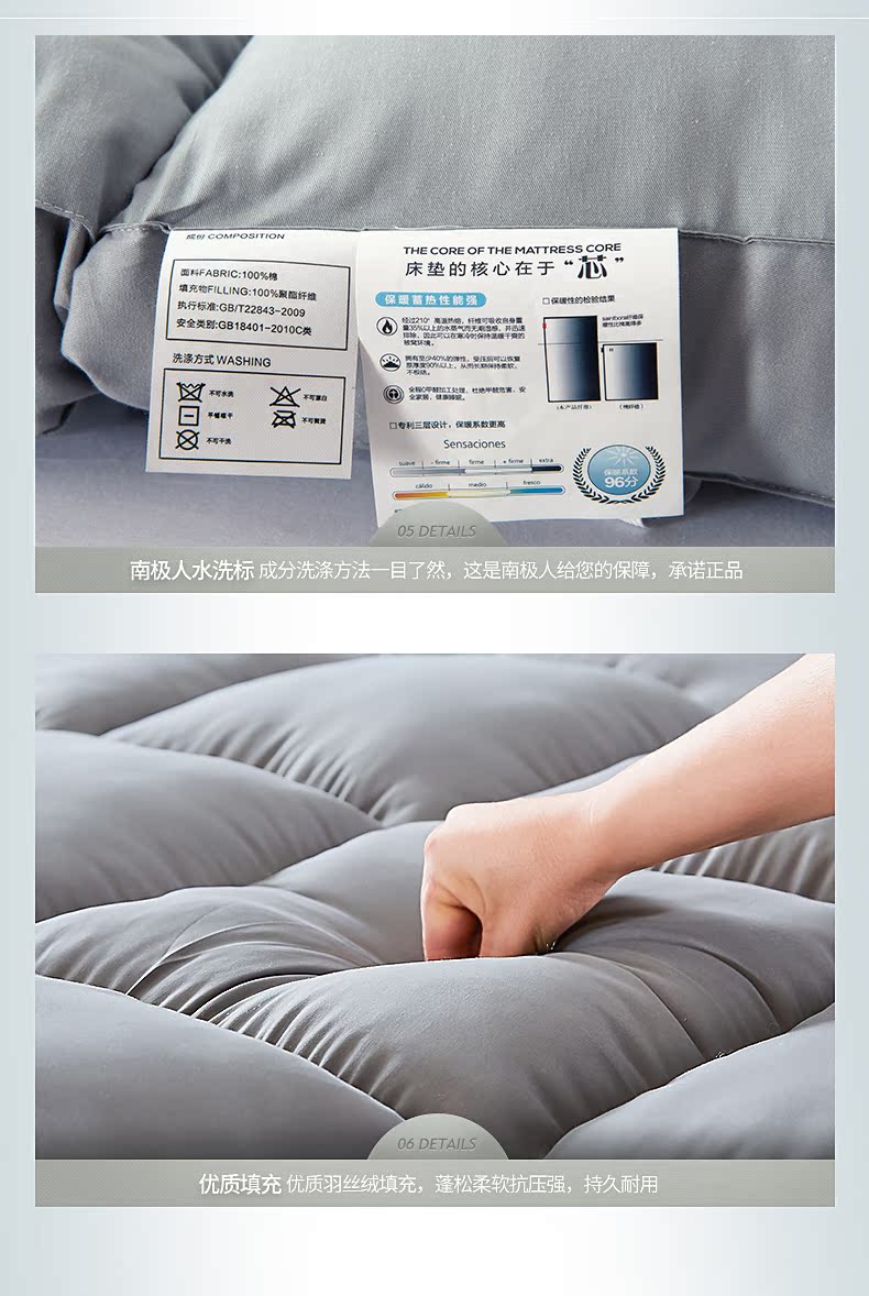 Khách sạn lông nhung dày 10cm ở Nam Cực nệm lười nệm 1,5m1,8m đệm giường - Nệm nệm cao su kymdan