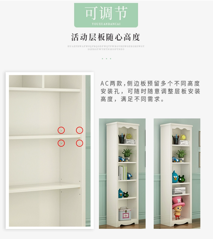 đồ nội thất tre Bắc hiện đại nhỏ gọn tủ sách trắng kệ tủ sách sinh viên trẻ tủ lưu trữ sáng tạo - Buồng tủ quần áo giá rẻ