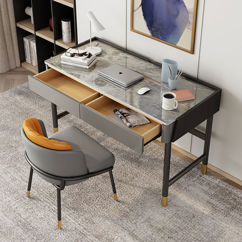 Italian rock desk computer light luxury modern minimal desk household writing workbench table and chair for high school students