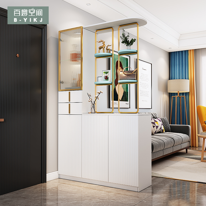 Nordic light luxury porch cabinet shoe cabinet one small apartment home entrance screen partition living room hall cabinet shelf