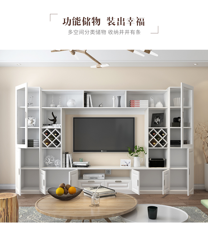 100 Ý Space TV tủ âm tường TV kệ tường tủ tủ kết hợp kết hợp giữa phòng khách căn hộ nhỏ tối giản hiện đại - Buồng mua tủ quần áo