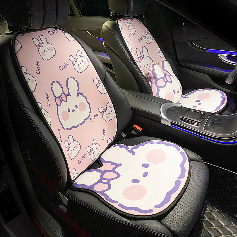 Car cushion Summer ice silk cool cushion car cushion single sheet cute mesh red summer breathable four-season universal seat cushion seat cover