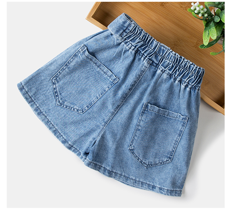 2018 mùa hè mới cô gái quần short denim trẻ em lớn thời trang Hàn Quốc quần short mỏng trẻ em lỏng quần short