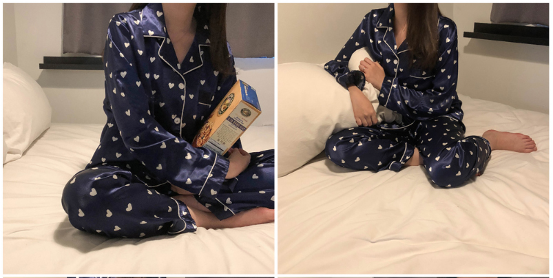 Phiên bản 2018 của Hàn Quốc in gió tình yêu lụa satin in quần lụa mềm mại nữ sinh viên có thể mặc bên ngoài đồ bộ thể thao nữ