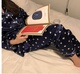 Phiên bản 2018 của Hàn Quốc in gió tình yêu lụa satin in quần lụa mềm mại nữ sinh viên có thể mặc bên ngoài đồ bộ thể thao nữ Bên ngoài ăn mặc