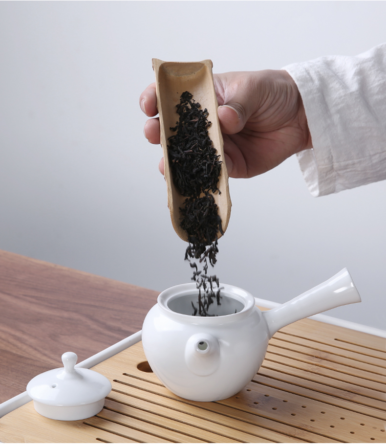 Three thousand contracted white porcelain teapot teacup suit household ceramics kung fu tea tea village water dry tea tray was portable