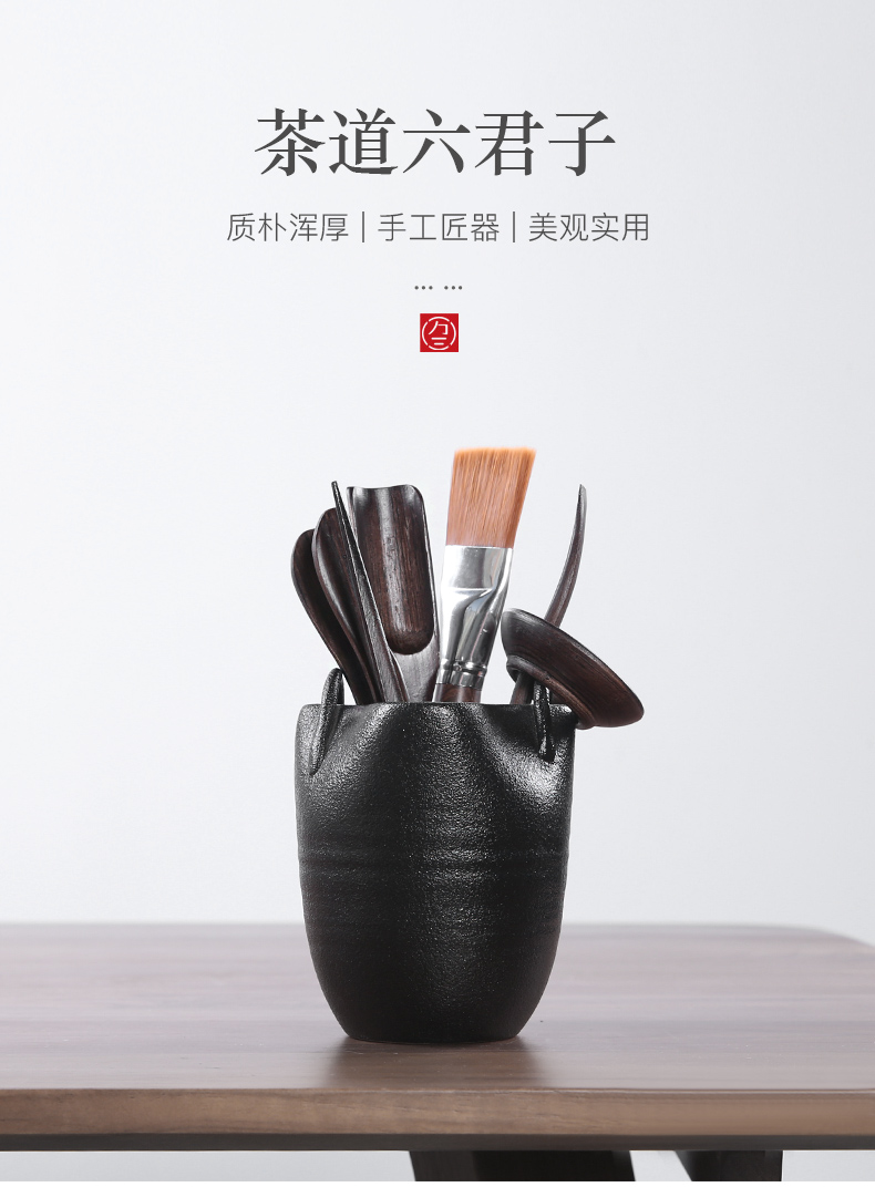 Three thousand tea six gentleman 's suit kung fu tea accessories bamboo ChaGa ChaZhen solid wood composite ceramic tea taking