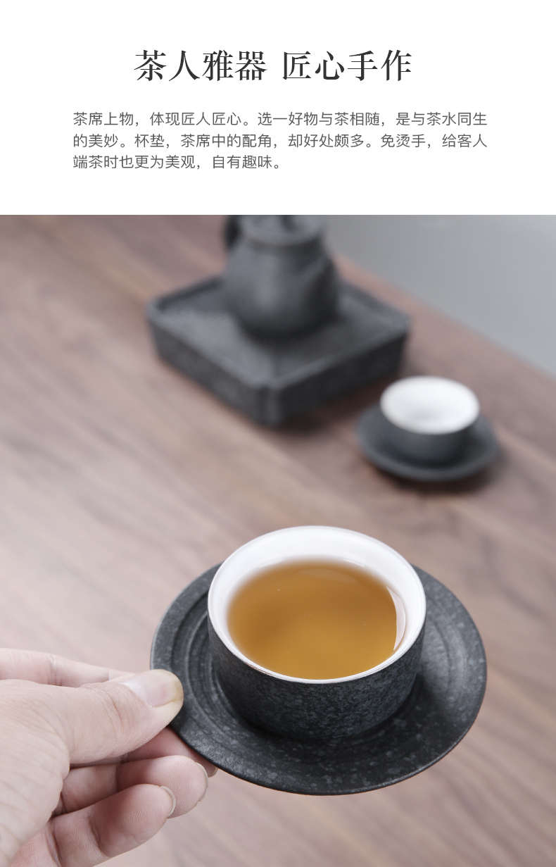 Three thousand creative ceramic cup mat cup tea village die heat insulation pads thick clay POTS as household kung fu tea accessories ironing