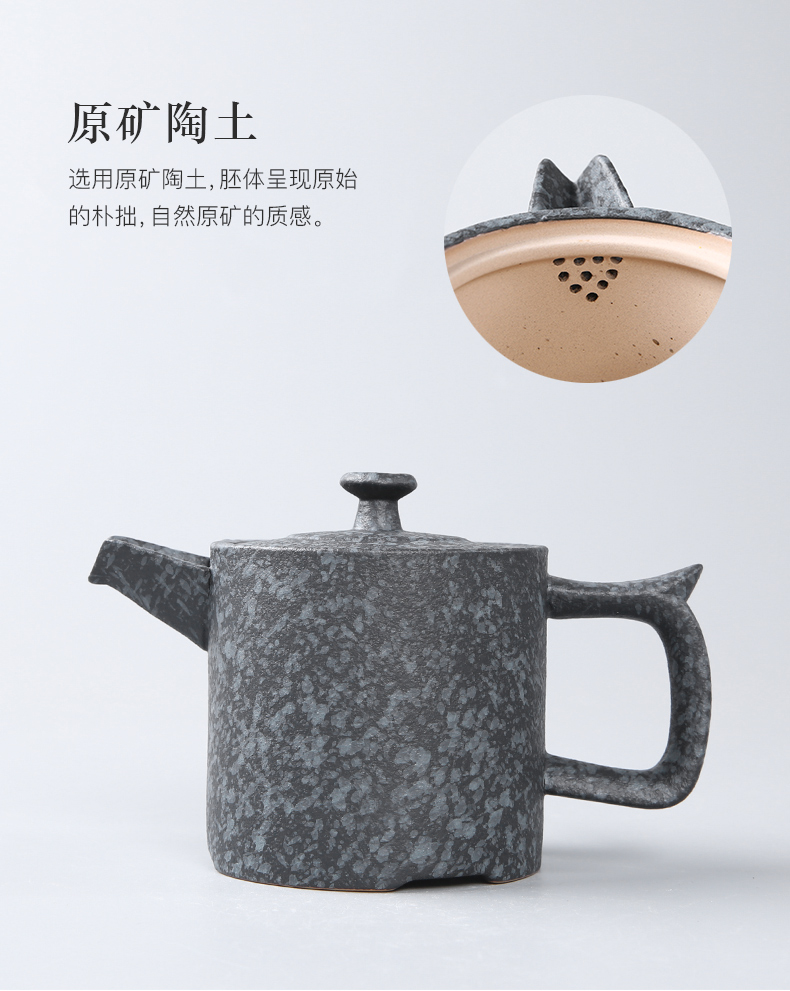 Crude pottery ceramic teapot tea village three thousand vintage side to make tea pot home filtration pot of kung fu tea pot