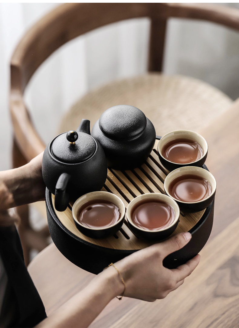 Three thousand office tea cups kung fu tea tea set suit Japanese household contracted small tea tray ceramic teapot