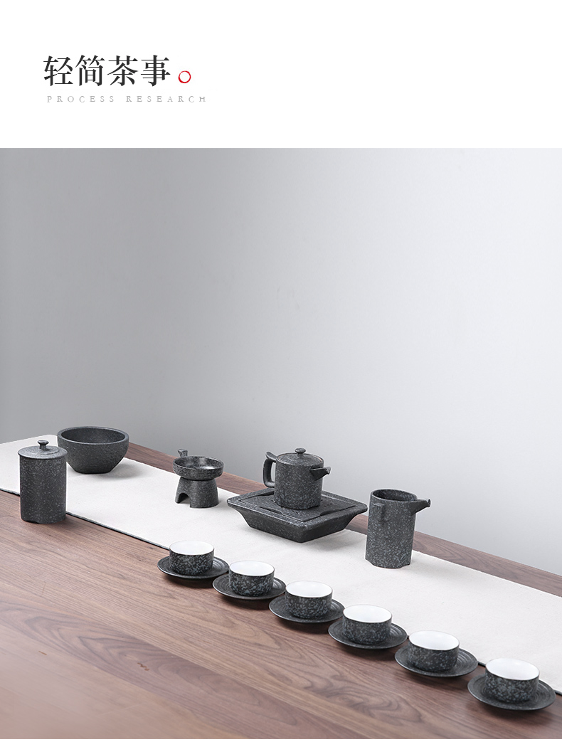 Three thousand Chinese tureen tea cup set coarse pottery teapot pu 'er tea, a complete set of kung fu tea set gift box
