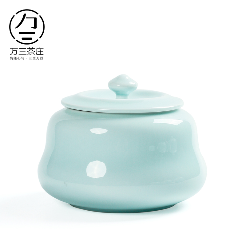 Three thousand tea caddy fixings ceramic POTS and POTS celadon storage manual sealing puer tea as cans packaging