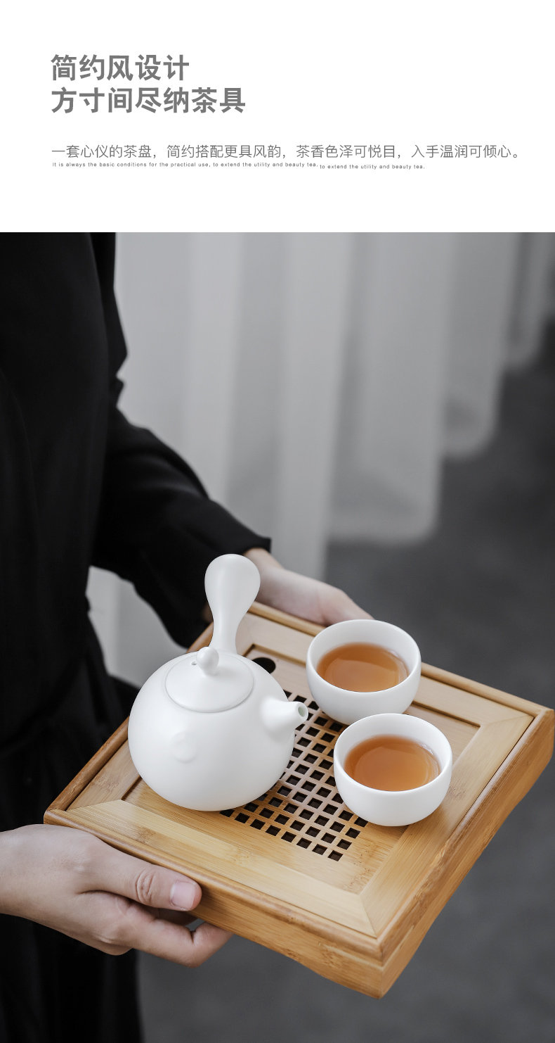 Three thousand tea bamboo tea tray household rectangle I and contracted small water bamboo kung fu tea tray tray