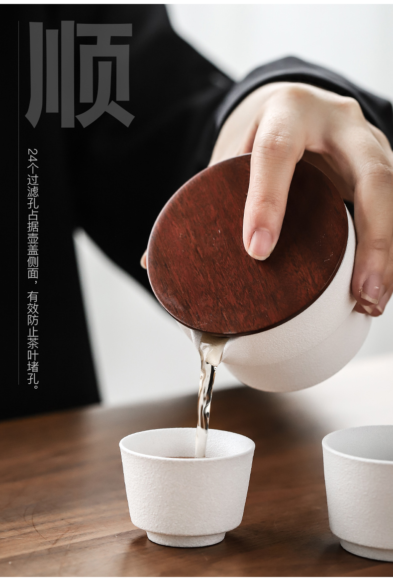 Crude travel ceramic tea set suit portable a pot of tea three thousand 2 cups of Japanese ceramic household kung fu tea set is suing