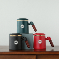 Private Booking Water Cup Ceramic With Lid Tea Water Separation Office Tea Cup Hundreds of custom Mark Cup white Porcelain Cups