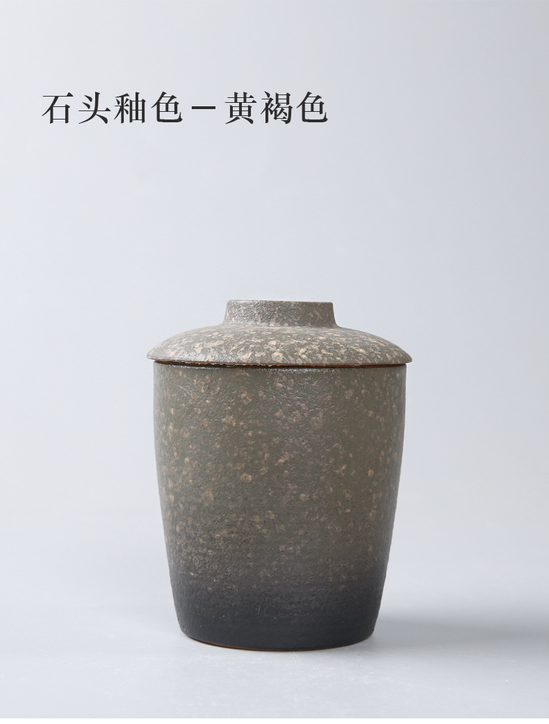 Three thousand vintage tea village coarse pottery ceramic tea caddy fixings warehouse small manual sealing as cans household pu - erh tea storage tanks