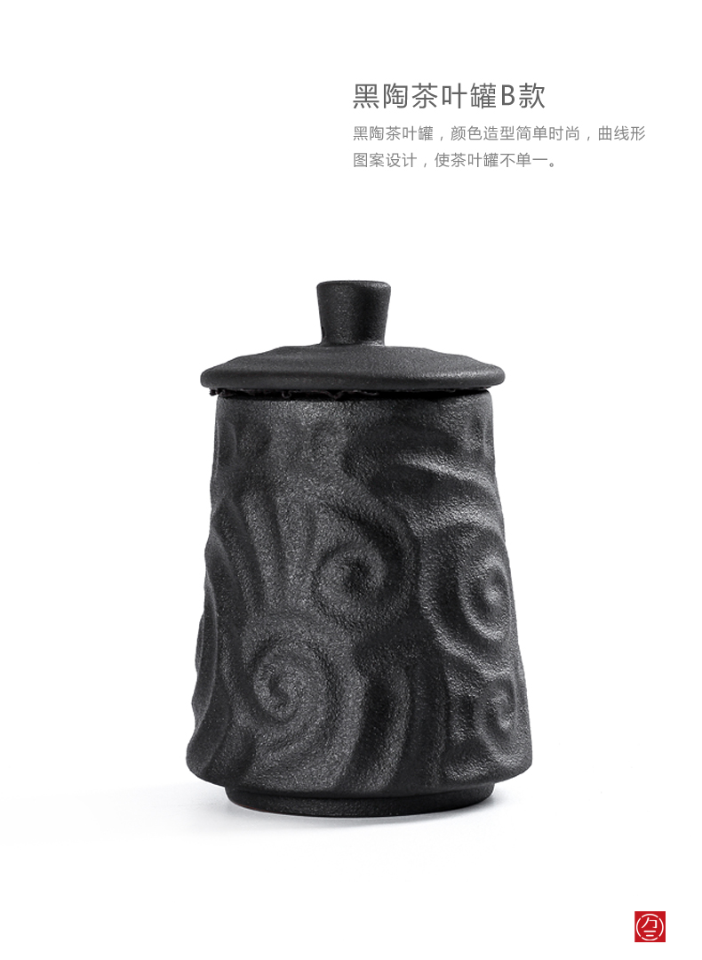 Three thousand tea caddy fixings ceramic large seal pot tea box Japanese coarse pottery storage tank tea boxes